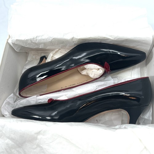 Vintage Silvia Fiorentina Black Patent Leather Kitten Heel Pumps Womens 7 NEW! - Picture 13 of 15