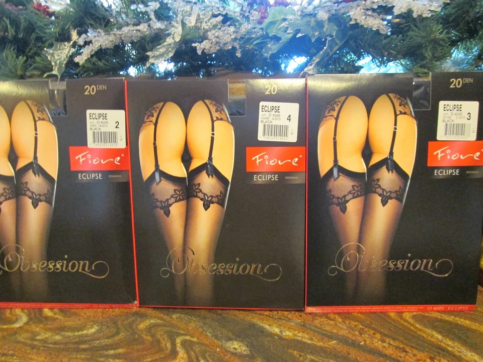 MEIAS-CALÇAS DE LIGA FIORE ECLIPSE DESIGNER ESTAMPA TAMANHO 2 FINAS EUROPÉIAS PRETAS - Imagem 2 de 3