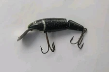 VINTAGE CISCO KID JOINTED FISHING LURE DARK GREEN MINNOW Tackle 2 1/2" Casting 