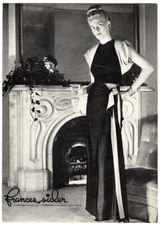 Fashion FRANCES SIDER 1946 Ad Page Evening Candlelight Leisure Gown COHAMA