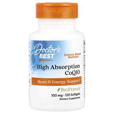 Doctor's Best High Absorption CoQ10 (Coenzym Q10) 120 - 100 mg Softgels