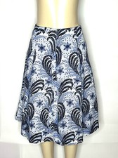 TALBOTS BLUE COTTON PLEATED FULL SKIRT SIZE 6