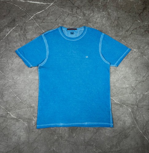T-shirt CP Company taille XL teinté bleu homme col rond logo décontracté coton