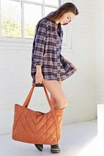 Urban Outfitters Bdg Quilted Weekender Tote Bag Extra Large Distressed Boho