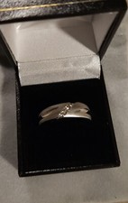 10kt White Gold Mens 3 Round Diamond Wedding Band, 5.9 grams, size 10