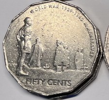 2005 Australian 50 Cent Coin - World War 1939 - 1945 Remembrance for ...