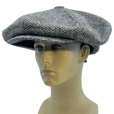 Peaky Blinders Oversized Mütze Newsboy Big Apple Gatsby Cap Flat Baker Boy Grau