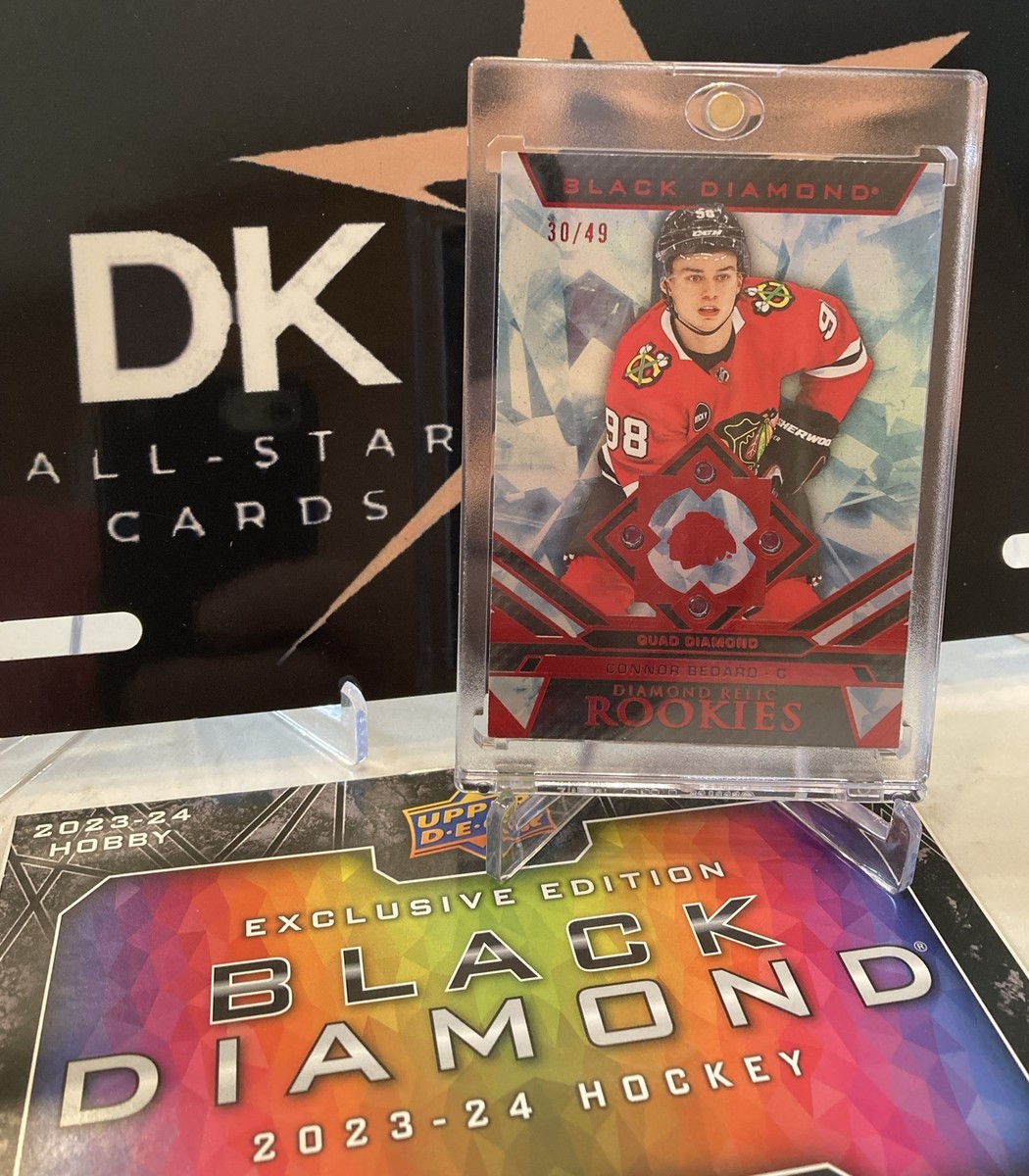 CONNOR BEDARD RC 2023-24 BLACK DIAMOND RUBY QUAD DIAMOND RELIC