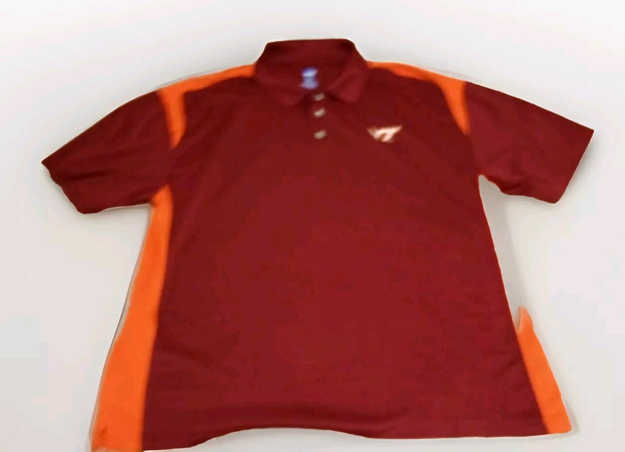 NCAA Virginia Tech by KA Burgundy Polo Shirts Men’s Size XL