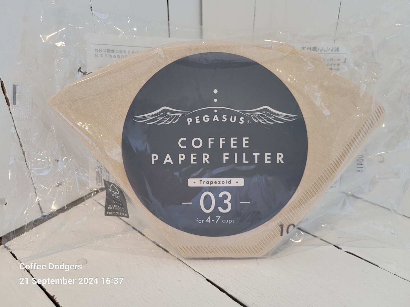 Hario Pegasus PEF-03-100M Trapezoid Coffee Dripper Filter Paper size 03 4-7 Cups