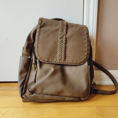 Beautiful Revive Vintage Tan Vegan Backpack Magnetic Clousure Brown Zip Beautiful Revive Vintage Tan Vegan Backpack Magnetic  main image 3
