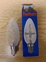 Radium Ralogen Cr Halogen-Kerzenlampe E14**40W**Klar Gedreht**Dimmbar**Neu