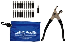 25 each C5/32 Cleco Fasteners (Made in USA) with Cleco Pliers & Pouch