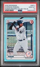 Everson Pereira 2020 Bowman Prospects 1st Sky Blue /499 BP-51 PSA 10 GEM MT 💎