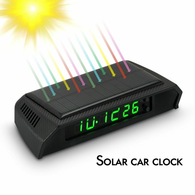 Portable Car Solar Car Clock Digital LED Clock & Calendar for Vehicle