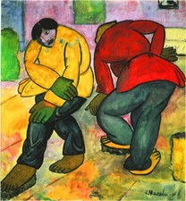 Kazimir Malewitsch, Dielenbohrer, 1910/1911, Leinwand auf Keilrahmen, 40x40cm