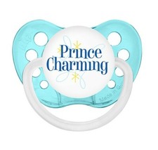 Prince Charming Pacifier - Aqua Blue Binky- 6-18 months - Ulubulu- Baby Boy Gift