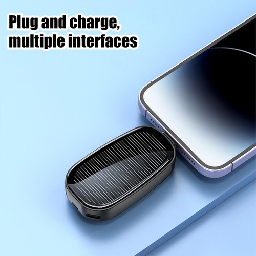 Mini Solar Power Bank Portable Keychain Powerbank For Cell Phone 1200mAh - Photo 4 sur 14