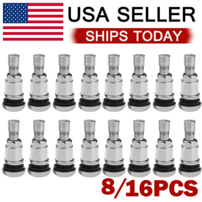 #ad #ad 8 16PCS Bolt in Valve Stems Auto Car Wheel Tire Stainless Steel with Dust Caps $15.65