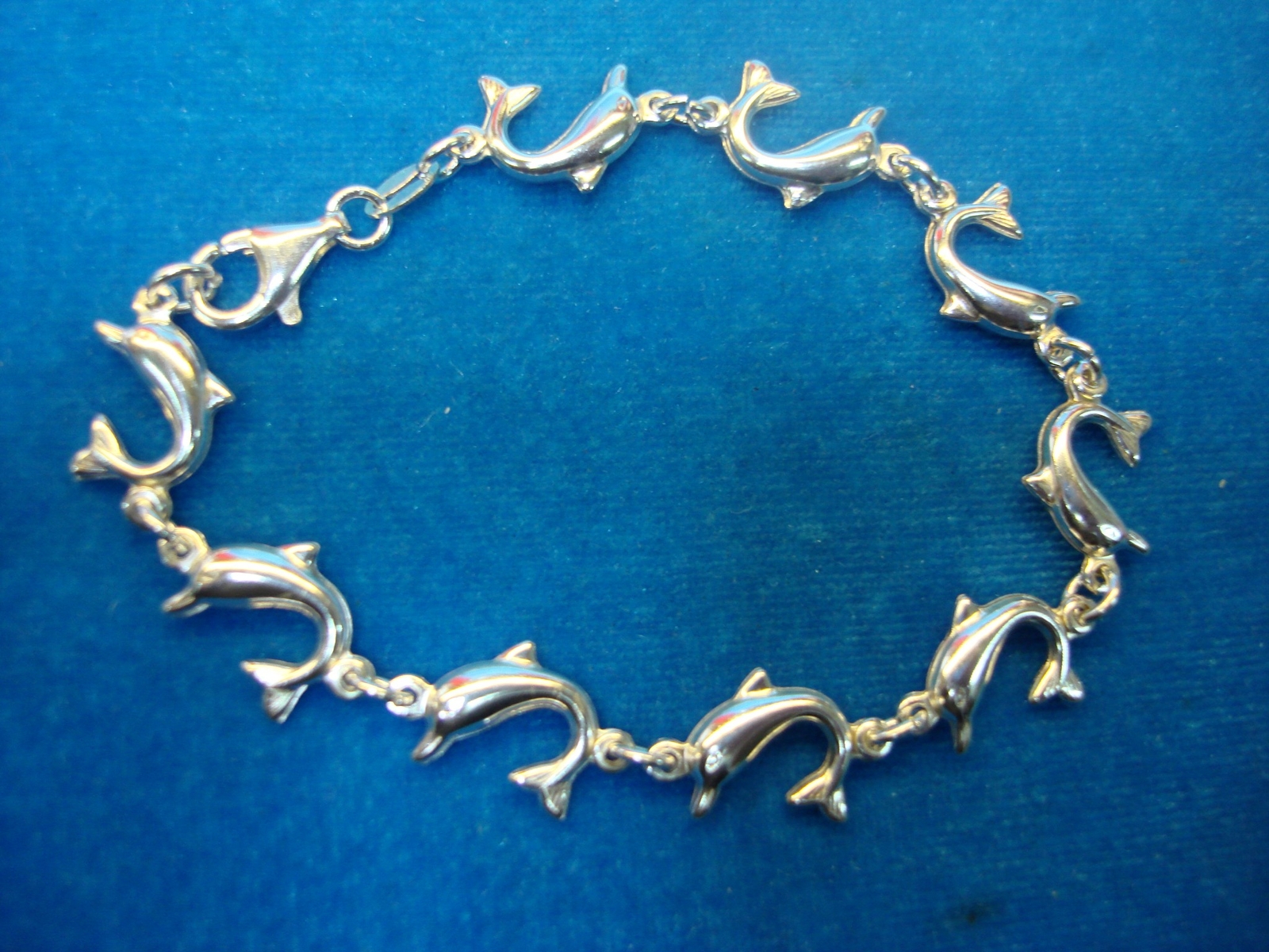 BEAUTIFUL SOLID STERLING SILVER DOLPHIN BRACELET … - image 1