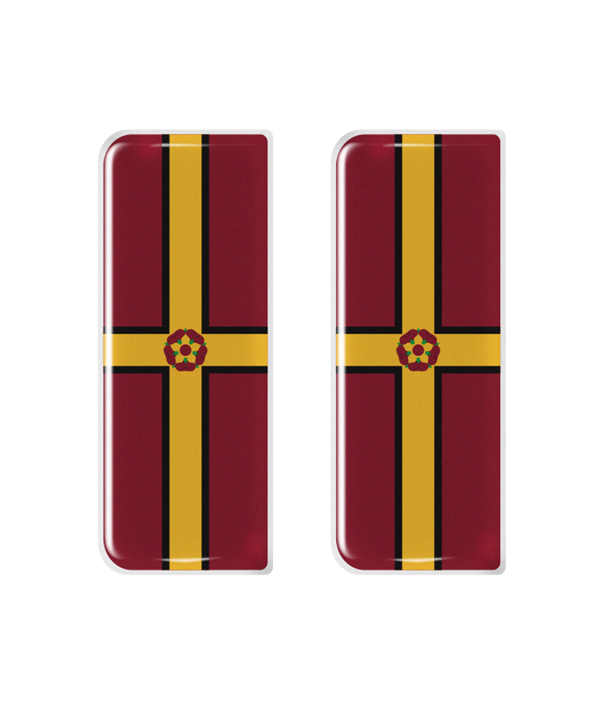 2x Kashmir Flag self adhesive Gel Domed Car Corner Stickers