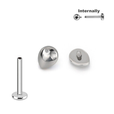 1,2mm Titan Labret Innengewinde Tropfen Aufsatz Ohr Helix Tragus Lobe Piercing