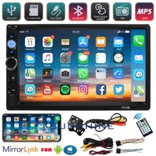 Double 2 Din 7" IOS/Android 13 Car Stereo GPS Navi Radio Bluetooth CarPlay w/Cam