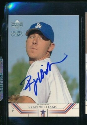 2002 upper deck RYAN WILLIAMS #54 RC signed autograph FUTURE GEMS DODGERS 