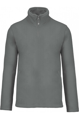 Kariban K912 Herren Damen Mikrofleece Pullover Troyer 1/4 Zip Convoy Grey Gr. L
