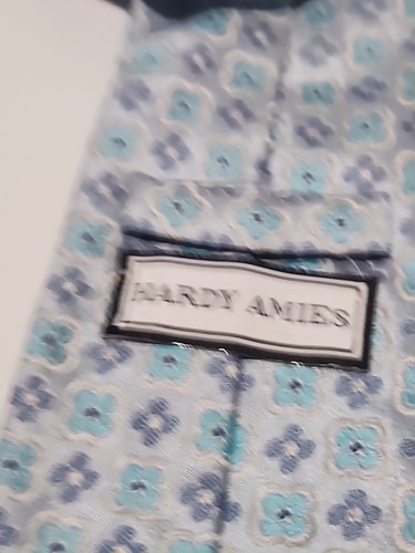Hardy Amies Blue Floral 100% Silk Mens Classic Neck Tie Made in Germany - Picture 5 of 6