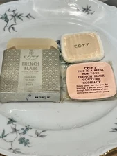 VINTAGE COTY AIRSPUN PRESSED POWDER SQUARE REFILL FRENCH FLAIR COMPACT NATURELLE