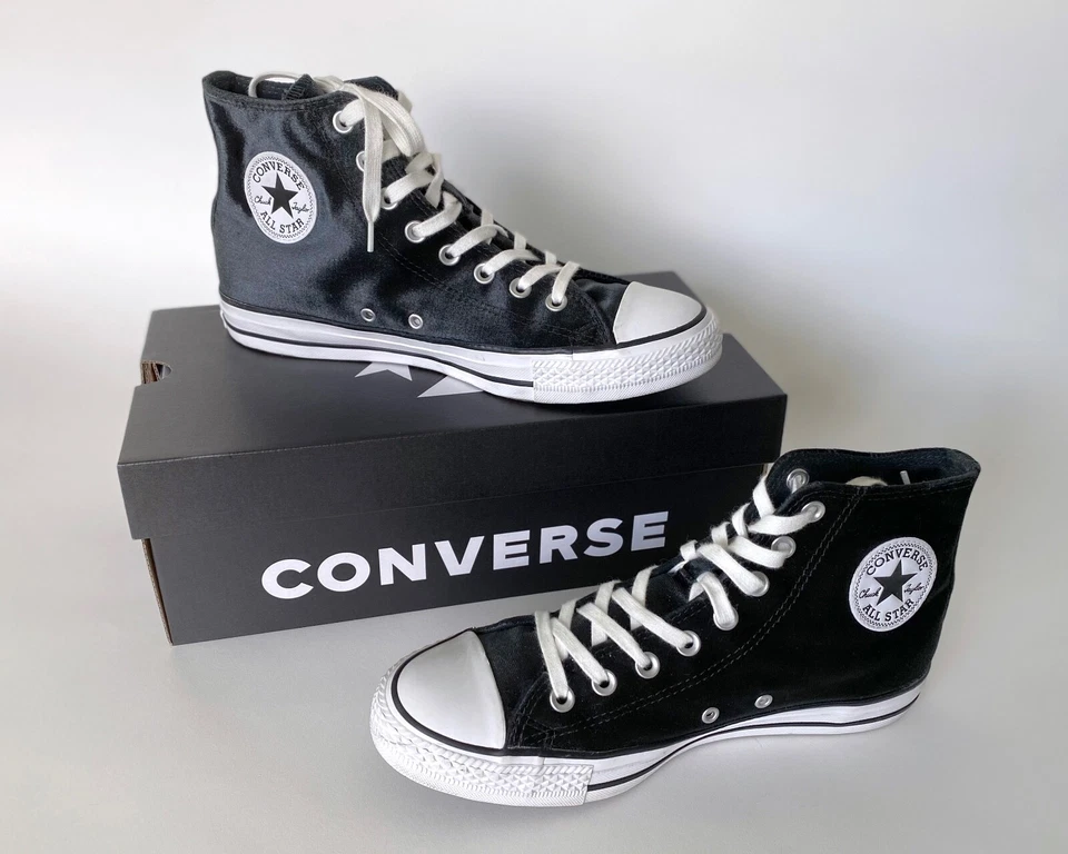 CONVERSE NEGRO TERCIOPELO ALTO CHUCK TAYLOR ALL STAR Zapatillas Mujer Talla 10 Foto 3 de 4