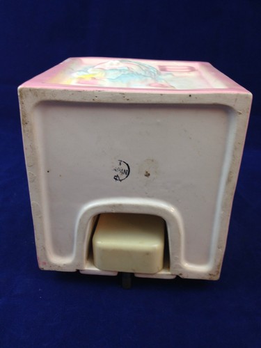 VINTAGE BABY BLOCK MUSIC BOX CERAMIC PLANTER Animated Nursery Planter - Picture 8 of 8