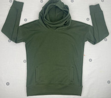 ZYIA Active Olive Green Fleece Cowl Hoodie Sweatshirt Womens Sz S EUC