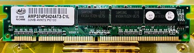 32MB SDRAM AVED AMP374P0424AT3-C1L 4MX72 PC100 168-pin DIMM 