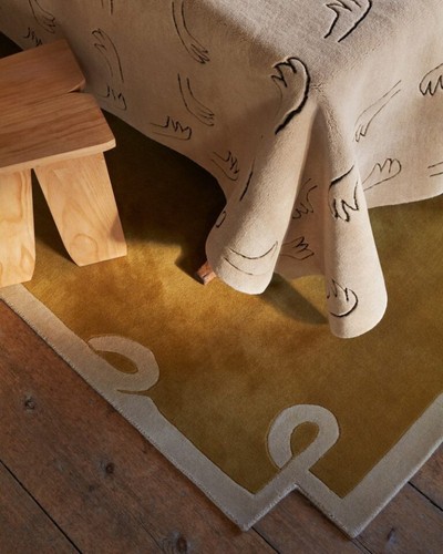 New hand tufted design rug 100% nz wool Yellow bedroom Hallway kitchen room rug - Picture 3 of 5