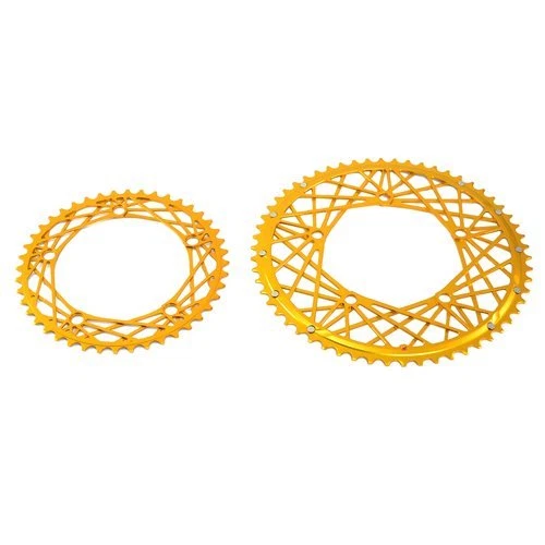 KCNC Cobweb Serie CNC 7075 Alloy Chainring Set 58-44T,BCD 130mm, Gold - Image 3 of 4