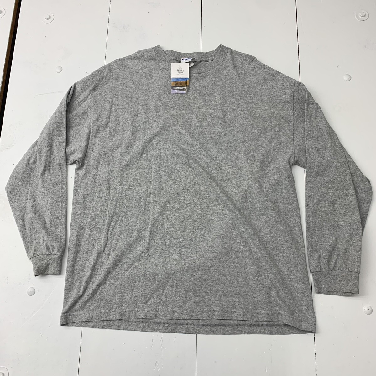 Majestic Vintage Mens Grey Long Sleeve Size 2XL | eBay