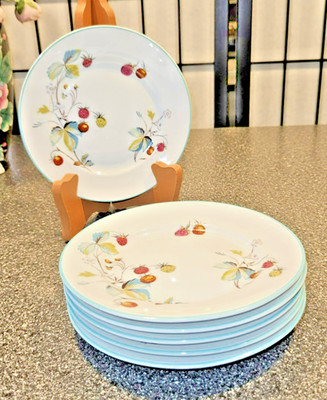 Vintage Royal Worcester Strawberry Fair Set Of 6  Bread & Butter  Plates