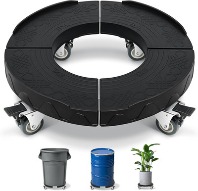 Nefish Trash Can Dolly Wheels, 15-19 Inch Adjustable round Furniture Dolly with