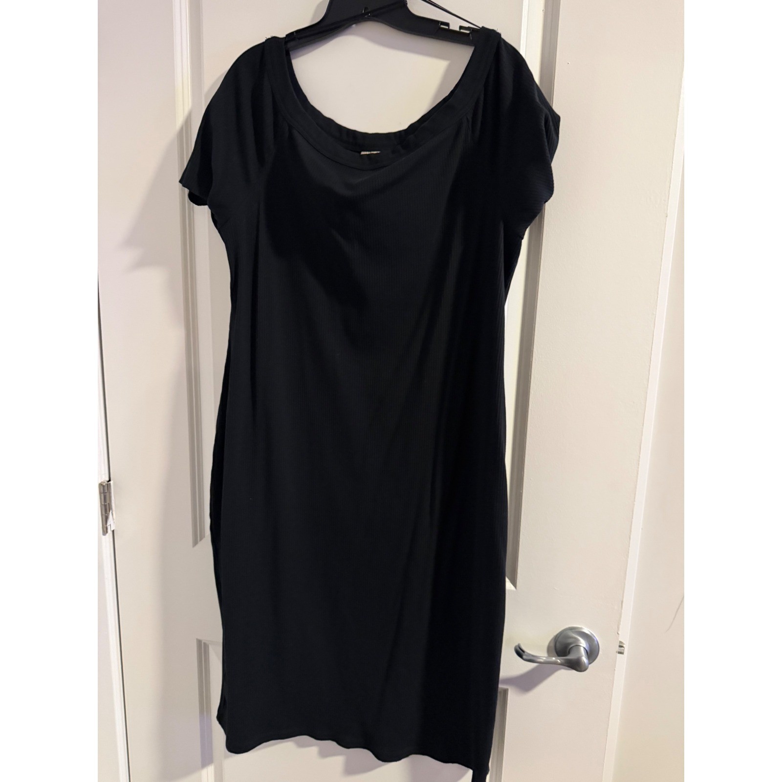 Universal Thread Black Ribbed Short Sleeve Scoop Neck T-Shirt Dress XXL