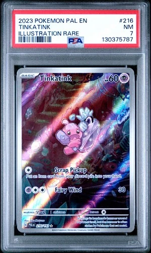 2023 POKEMON PAL EN-PALDEA EVOLVED ILLUSTRATION RARE #216 TINKATINK PSA 7