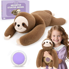 Sloth Sensory Weighted Vibrating Pillow, Pressure Activated for Kids Adults, Plu