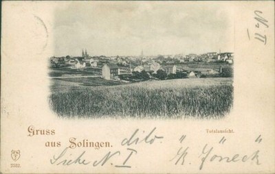 Ansichtskarte Solingen 1897 Totalansicht (Nr.878)