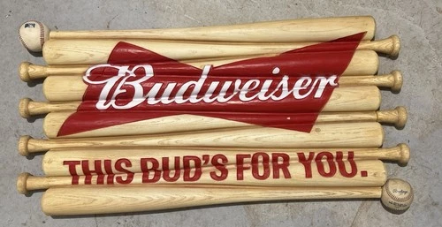 Budweiser King of Beers Gold Hard Foam Bar Room Sign Vintage Man Cave Bar Decor
