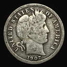 1907 Barber Dime Nice Circulated VG