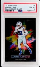 2024 Panini Obsidian Ceedee Lamb #18 PSA 10 Black Color Blast Football Gem Mint
