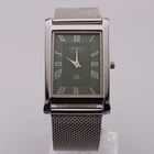 Vintage Seiko Slim Quartz Green Dial Men's Wrist Watch with Mesh Band