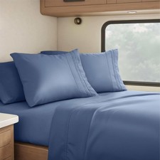 RV Queen Sheets, 6 Piece RV Sheets Set - Hotel Luxury Sheets for RV Bunks, Super