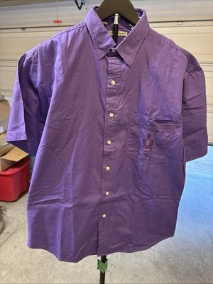 mens bugle boy Purple SS Button Down Size Large NWT Vintage